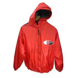 NC State Red Hooded Jacket Youth XL (16–18) Black Sleeve Stripes Collegiate